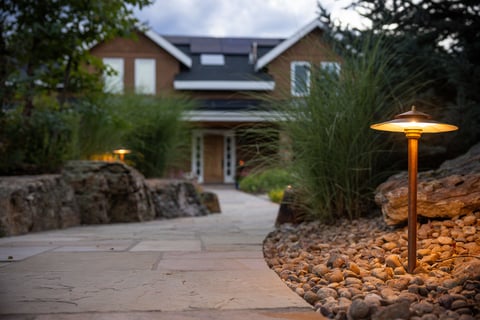 Residential landscape design outdoor lighting pathway