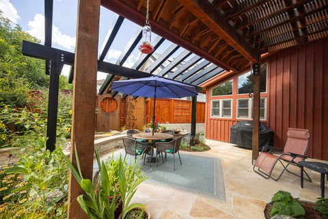 Residential landscape design small backyard patio pergola