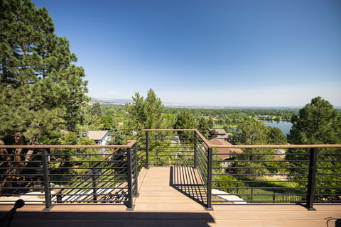 residential landscape design deck and view 