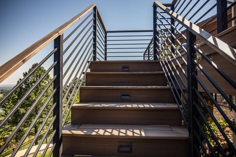 residential landscape design deck steps