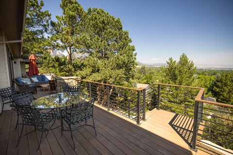 residential landscape design deck with view