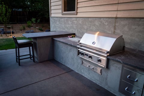 residence with outdoor kitchen grill